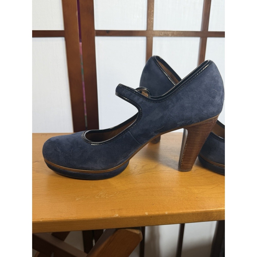 Sofft Grayling Navy Blue Suede Mary Jane Platform Round Toe Pinup Pumps 10M - Picture 4 of 7